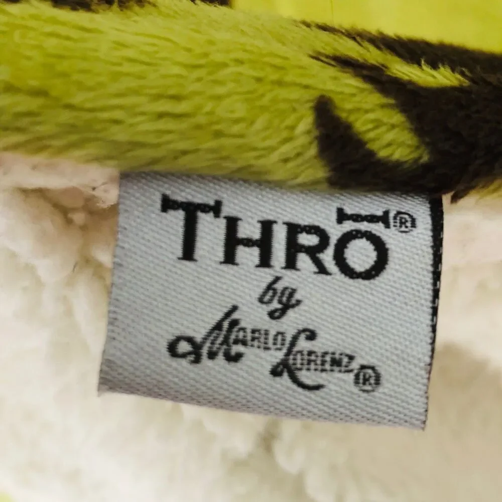 Thro By Mario Moose And Trees Green Fleece Throw Blanket Rustic 60x54